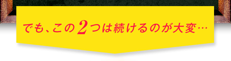 でも、この2つは続けるのが大変…