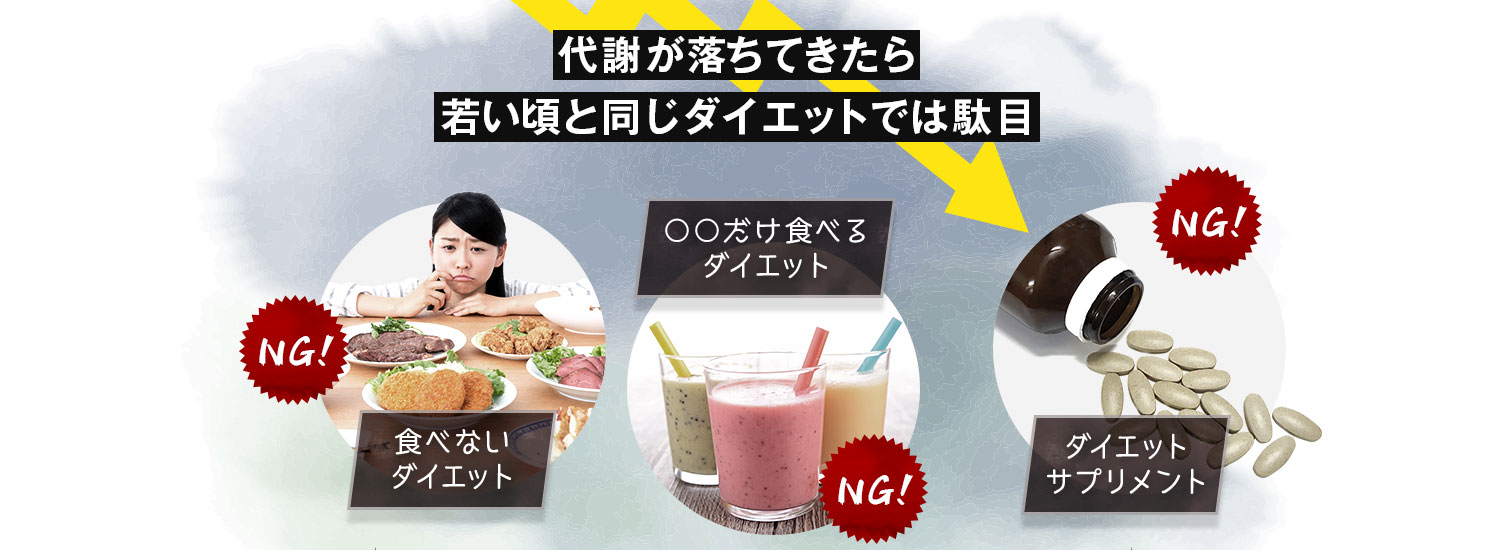 代謝が落ちてきたら若い頃と同じダイエットでは駄目